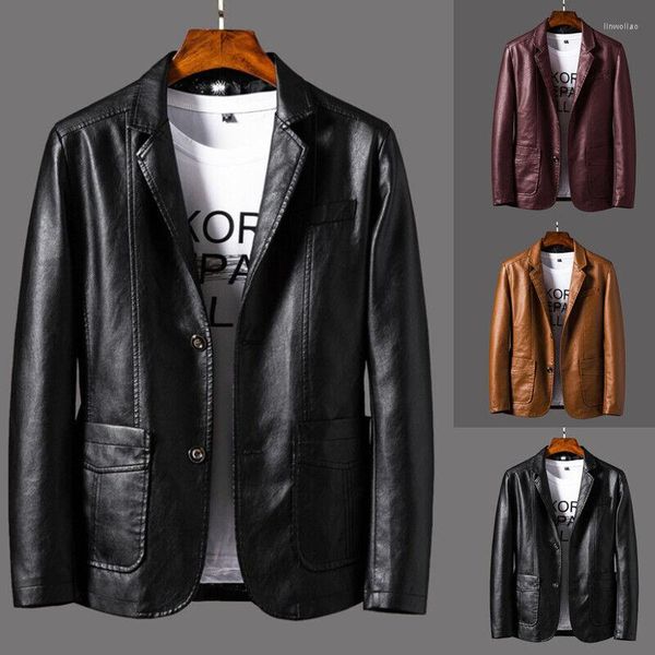 Chaquetas para hombre Boda para hombre Casual Formal Botón Vestido Blazer Chaqueta de cuero Abrigo Business Stand Collar Slim Fit Traje