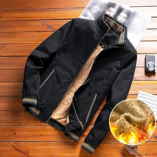 Chaquetas para hombres Abrigo cálido de invierno para hombre Chaqueta Outwear Parkas Abrigo Abrigo Caqui oscuro Cuello de solapa Forro polar Disponible en tallas L 3XL