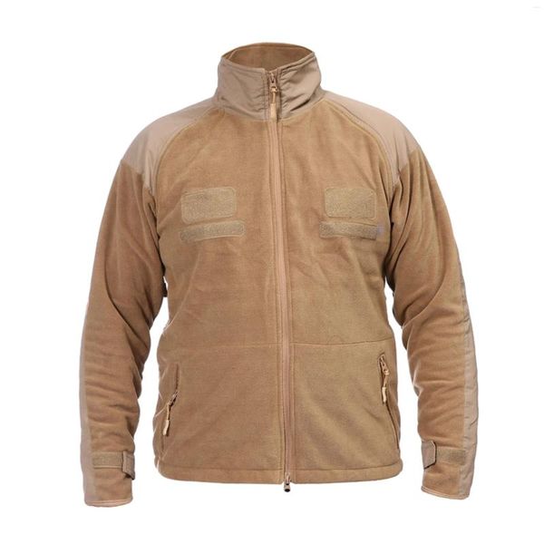 Chaquetas para hombres Bolsillos con cremallera para hombre Chaqueta Invierno Polar Térmico Cálido Seguridad Abrigos con cremallera completa Outwear