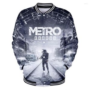 Men's Jackets Metro Exodus 3D Baseball Men/Women Game Fashion Cool Harajuku Print Uniform Casual Topsmen's