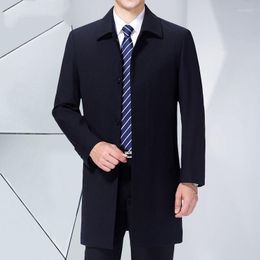 Vestes pour hommes d'âge moyen hommes Trench Coat printemps automne couleur unie haute qualité coupe-vent veste marque vêtements décontractés Q471