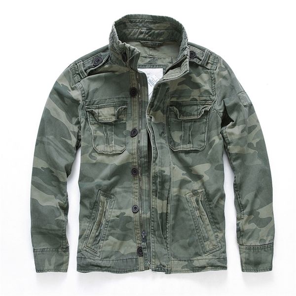 Vestes pour hommes Veste en jean militaire Hommes Rétro Camo Multi poches Mens Cowboy Mode Cargo Jeans Manteaux Jaqueta Masculina Taille S 2XL 220927