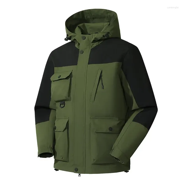 Vestes d'hommes militaires en plein air hommes multi-poches vêtements de randonnée coupe-vent imperméable veste de combat à capuche manteaux de bombardier fonctionnels