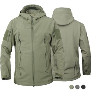 Herenjassen Militaire Outdoor Mannen Shark Skin Soft Shell Tactisch Waterdicht Windjack Army Combat Jacket Heren Bomberjassen met capuchon 230919