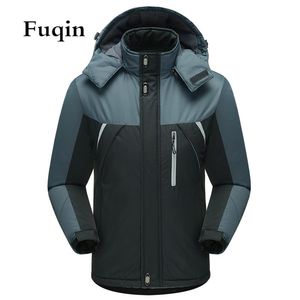 Vestes pour hommes Montagne Imperméable Ski À Capuche Coupe-Vent Imperméables Coupe-Vent Hiver Chaud Manteaux De Neige Polaire Doublé Bomber 220915