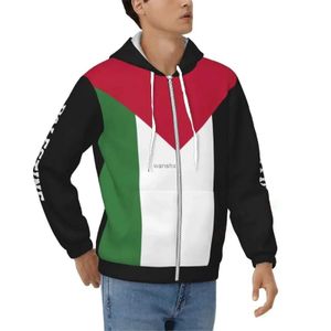 Vestes pour hommes MSIEESO Palestine Drapeau Sweats à capuche Mode Hommes Zip Up Sweat à capuche rayé Sweat-shirt Casual Streetwear DropshippingL240115