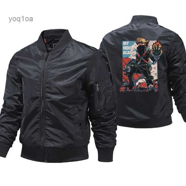 Vestes pour hommes My Hero Academia Hip hop Veste Hommes Haute qualité Épais moto Ma-1 aviateur Pilote Hommes Bomber Veste Hommes CasualL231210