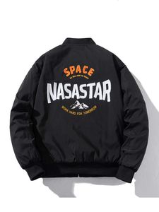 Chaquetas para hombres Astronauta de la NASA American Trendy Brand Toalla Chaqueta de vuelo bordada Traje de béisbol para hombres y mujeres Abrigo de algodón engrosado de invierno