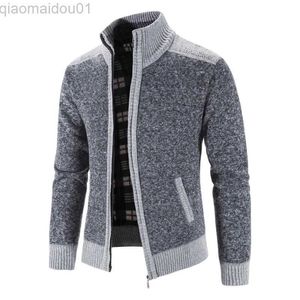 Hommes Vestes Nouvel Hiver Hommes Patchwork Veste Tricoté Manteau De Mode Cardigan Survêtement Manches Longues Casual Épais Mince Chaud Zipper Manteaux L230721