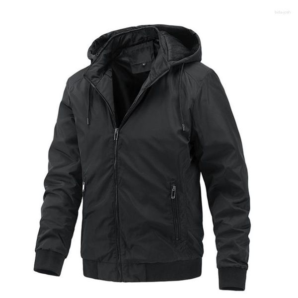 Vestes pour hommes Nice hommes coupe-vent veste à capuche décontracté Sport manteau automne fermeture éclair Softshell Bomber mâle marque vêtements