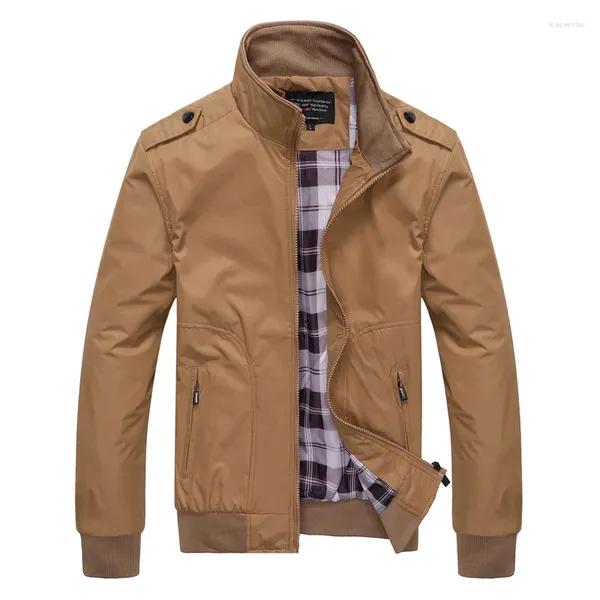 Vestes pour hommes, joli manteau bombardier solide, décontracté, col montant, manteau d'extérieur, vêtements d'extérieur, M-4Xl, printemps-automne