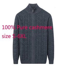 Herenjassen Nouvelle arrivee epaissie 100% pur cachemire Cardigan hommes respire hiver col roule decontracte ordineur tout pull grande taille S-6XL 231205