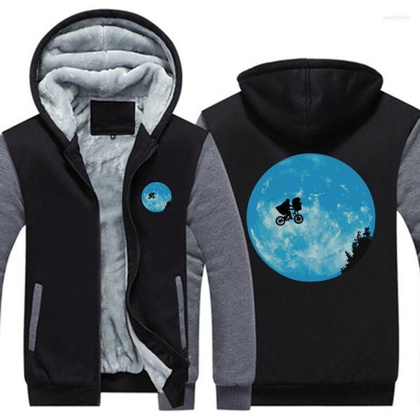 Vestes Homme Nouveauté ET L'E.T. Extra Terrestre Hoodies Veste Hommes Épais Polaire Chaud Manteau Sweat Homme Surdimensionné Vêtements Taille Euro