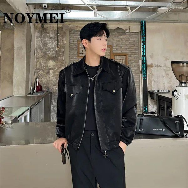 Vestes masculines Noymei Fashion Personnalisé Silky Glossy Coréen Style Casual Veste 2024 AUTUMNE COAFE COLON COLLE COLLE CHIC WA3134