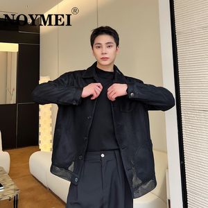 Vestes pour hommes Noymei évider veste de couleur unie automne style coréen sexy à la mode niche design décontracté lâche manteau 2023 WA2780 230825