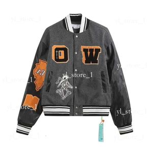 Vestes masculines au large de veste universitaire blanche vestes masculines Offs Men Mens Designer of Windbreaker vintage Long Baseball Hip Hop Off Whitejacket Mabe 6668