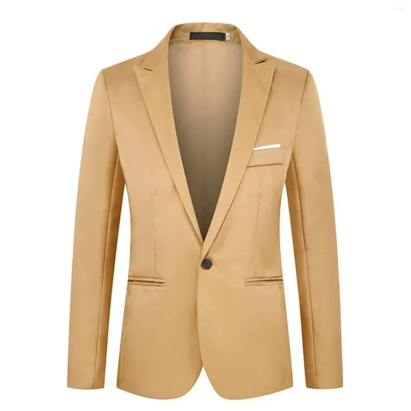 Jackets para hombres Oficina de negocios Jacket de traje de traje sólido Profesional Slim One Boton Tuxedo Groom Fiesta de bodas Homecoming Blazer formal