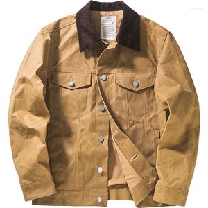 Vestes pour hommes Veste cirée à l'huile Kaki Lâche imperméable classique Safari militaire style moto manteau printemps automne vintage streetwear