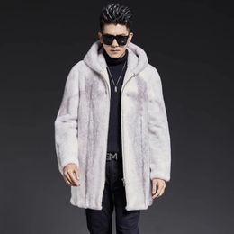 Vestes pour hommes Marques Opulentes Veste d'hiver Chaud Manteau en fausse fourrure Hommes à capuche épaisse grande taille Zipper Designer Vêtements 231214