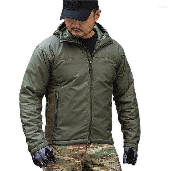 Vestes pour hommes manteau militaire de combat en plein air Parka à capuche tactique pour hommes hiver épaissi chaud léger imperméable veste rembourrée ample