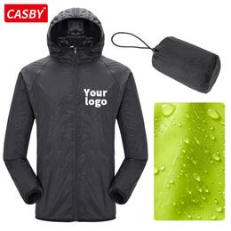 Herenjassen Outdoor aangepaste waterdichte waterdedeker Diy Po Coat Summer Casual Jacket Tactics 4XL 230203