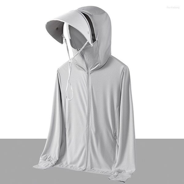 Vestes pour hommes en plein air cyclisme glace soie crème solaire vêtements et femmes été anti-ultraviolet lumière respirant veste explosive Y2K