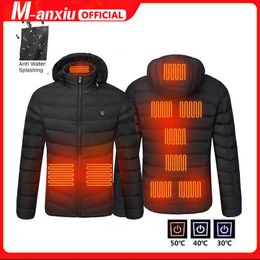 Vestes pour hommes Vestes de chauffage électrique d'extérieur hommes 9 zones veste chauffante USB hiver chaud Sprots manteau thermique vêtements veste en coton chauffant G221013