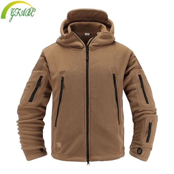 Chaquetas para hombre, chaqueta Softshell de lana para exteriores, chaqueta táctica militar para hombre, Polartec, abrigo térmico con capucha, abrigo, ropa militar 220905