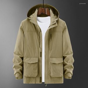 Vestes pour hommes Outdoor Function Storm Jacket Multi-poche Trendy Brand Windproof And Waterproof Mens Korean Fashion
