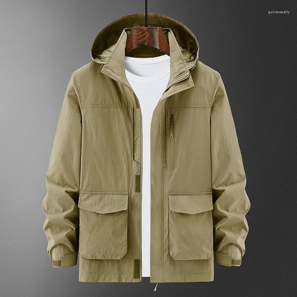 Vestes pour hommes Outdoor Function Storm Jacket Multi-poche Trendy Brand Windproof And Waterproof Mens Korean Fashion