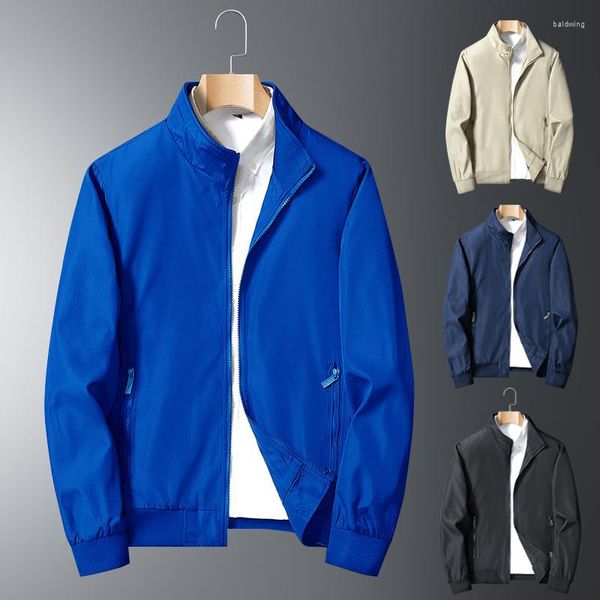 Chaquetas para hombre Chaqueta de gran tamaño para hombre Estilo para hombre Abrigos con cremallera azul Cazadora 2023 Primavera al aire libre Ropa de calle informal