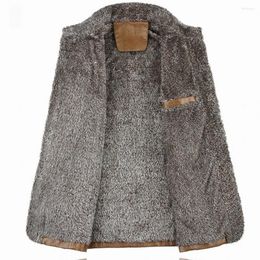Chaquetas para hombres Parka Coat 1 Mens Winter Warm Faux Leather Trench Jacket Espesar Fleece Fur Forrado Abrigo