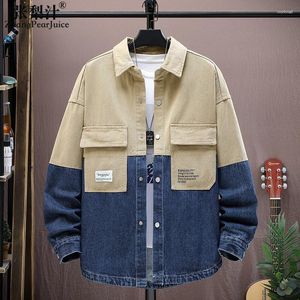 Vestes pour hommes Patch couleur Denim veste hommes Vintage Jean manteaux Streetwear mode vêtements d'extérieur coton Bomber