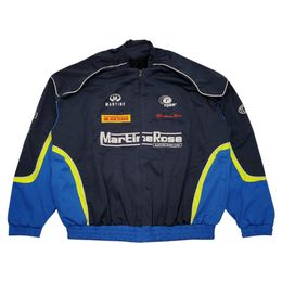 Herenjassen Patchwork Martine Rose Ritsjas Heren Dames Kwaliteit Blauw Racing Suit Overjas Bomber Casual Militaire jas 230923