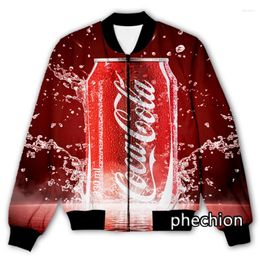 Herenjacks Phechion Fashion Men/Women Coke 3D Gedrukt Casual Jacket Streetwear Men Loose Sporting Coat M136