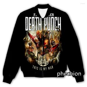 Mannen Jassen Phechion Mannen/Vrouwen Vijf Vinger Death Punch 3D Gedrukt Casual Jas Mode Streetwear Mannen Losse Sporting jas Q86