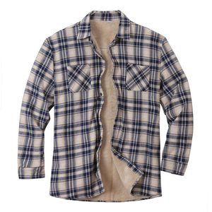 Vestes pour hommes Plaid Plus veste polaire hommes hiver Streetwear col rabattu bouton épaissi chemise pour décontracté de haute qualité