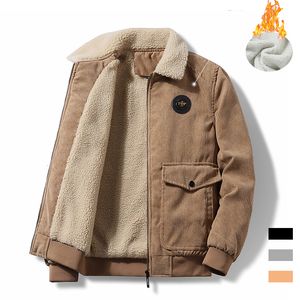 Vestes pour hommes Plus 8XL Automne Hiver Hommes Chaud Polaire Épais Manteaux De Mode Col De Fourrure Corduroy Militaire Casual Veste Manteau Mâle 230911