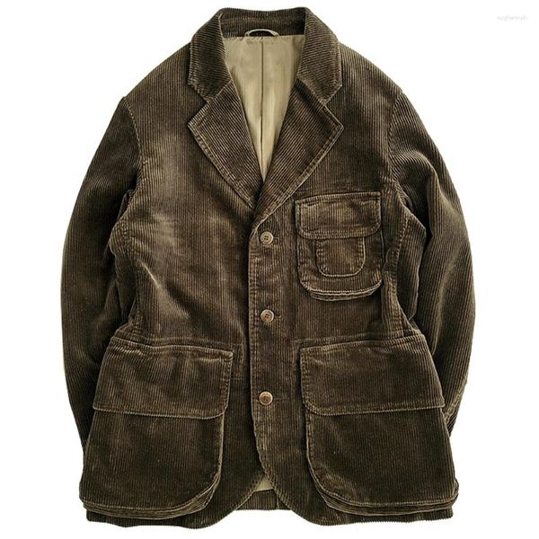 Chaquetas para hombre Tallas grandes 5XL Vestido de pana Traje Chaqueta Primavera Otoño Abrigos de algodón Hombre Blazer Abrigo Negocios Vintage Marca europea