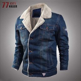 Hommes Vestes Plus La Taille 6XL Denim Veste Hommes Militaire Hiver Col De Fourrure Bomber Manteaux Survêtement Hommes Multipoches Épais Chaud Jeans Armée 220915