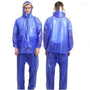 Vestes pour hommes poche avec capuche desserrer imperméable imperméable pluie veste pantalon costume ensemble