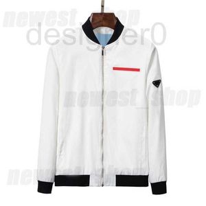 Vestes pour hommes veste de baseball populaire rouge silicium rayé patchwork métal triangle badge noir blanc automne outwear designer vêtements manteau de luxe FRZU