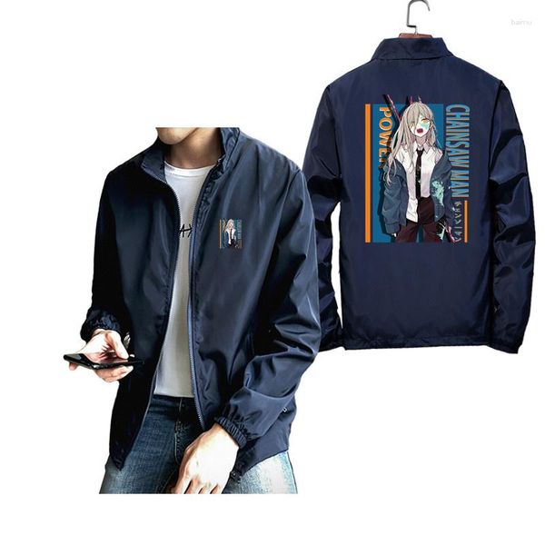 Chaquetas para hombre Power Chainsaw Hombre Chaqueta Hombre Primavera Otoño Anime Divertido Manga larga Casual Cazadora Abrigo Hombre Oversize Harajuku Ropa