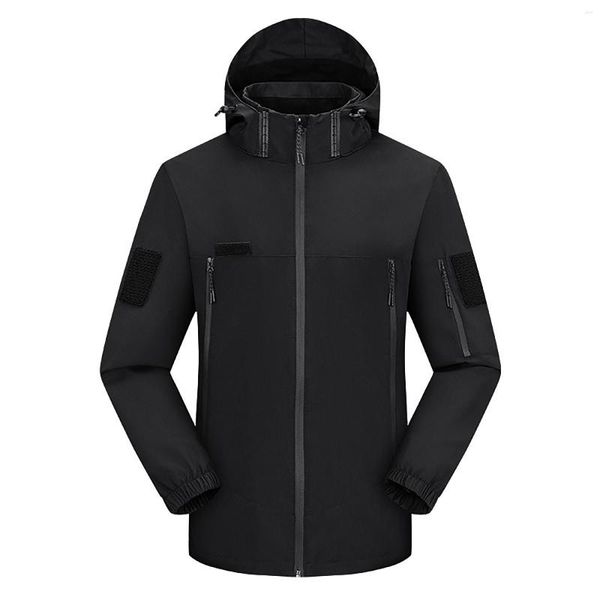 Vestes pour hommes Veste bouffante Ran Hommes Automne et hiver Couleur unie Couleur détachable à capuche coupe-vent imperméable à la pluie manteau de queue respirant