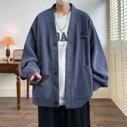 Herenjassen Pull decontracte a boutonnage simple pour hommes manteau de style japonais streetwear vetements a la mode grande taille 7XL 231205