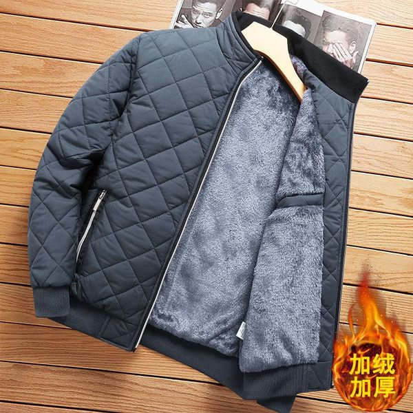 Vestes pour hommes R Bomber Jacket Hommes Diamant Modèle Polaire Doublé Casual Mens Vêtements De Mode 2023 Automne Winte Marque Slim Fit Manteau