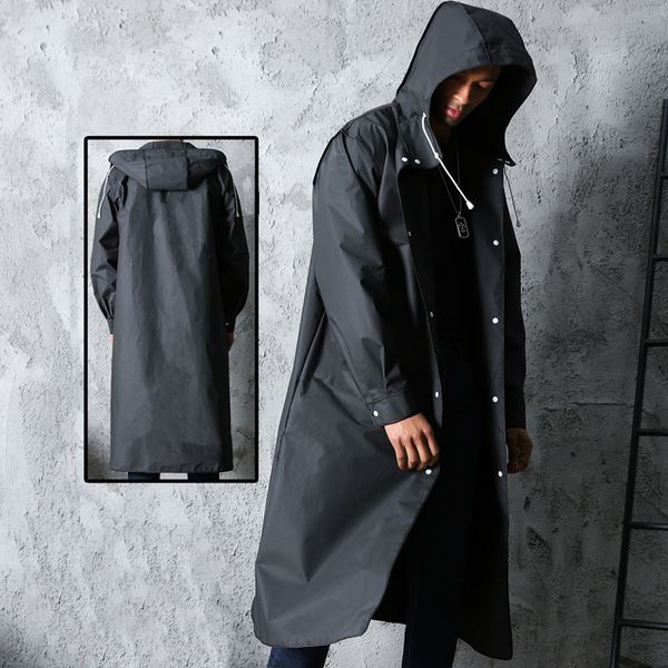 Chaquetas para hombre Chubasquero con capucha para senderismo al aire libre Viajes Pesca Escalada Engrosado Negro Moda Adulto Impermeable Impermeable largo Mujeres Hombres 221130