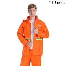 Herenjacks Reflecterende kleding ingesteld voor mannen Outdoor wandelen Camping Winddichte waterdichte regenjas Rescue Duty Coat Top aangepast logo