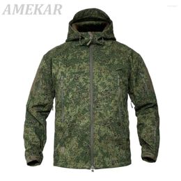 Herenjassen Russische militaire heren camouflage herenjack met capuchon Sharkskin Softshell Army Tactical Coat Multicamo Woodland