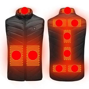 Herenjacks S- 8xl unisex 3-versnellingen verwarmde jassen USB elektrische thermische kleding 9 plaatsen verwarming winter warme vest outdoor warmte jas kleding y2211